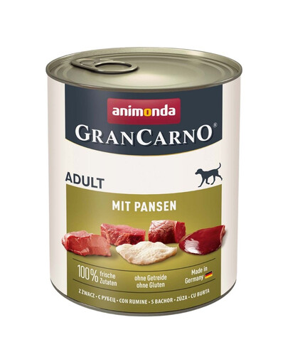 ANIMONDA GranCarno Nassfutter mit Pansen für adulte Hunde getreidefrei 24x800 g