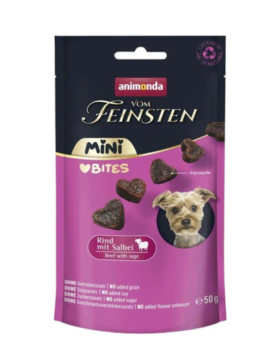 ANIMONDA Vom Feinsten Mini Bites Rind mit Salbei Leckerlis für kleine Hunde 50g