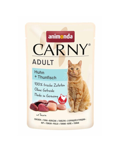 ANIMONDA Carny Nassfutter mit Huhn und Thunfisch für adulte Katzen getreidefrei 85g