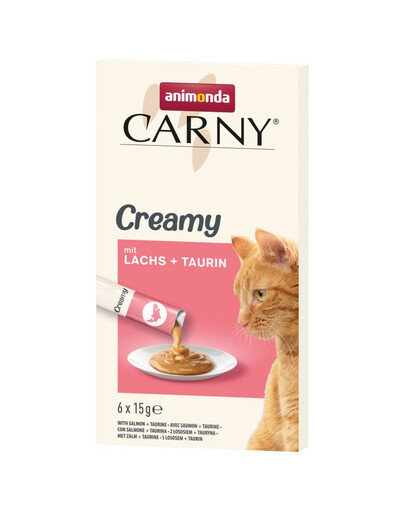 ANIMONDA Carny Creamy Snacks mit Lachs und Taurin cremig für Katzen 6x15 g
