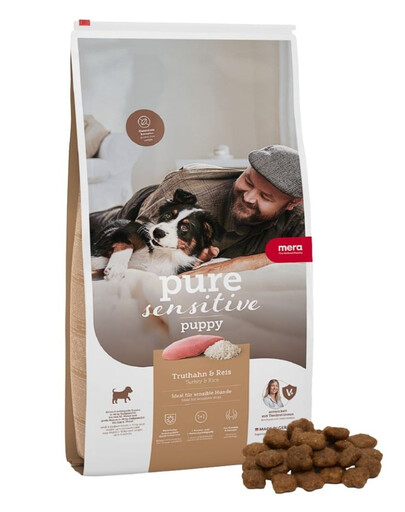 Mera Pure Sensitive Puppy Turkey & Rice Trockenfutter für Welpen und säugende Hündinnen 4 kg