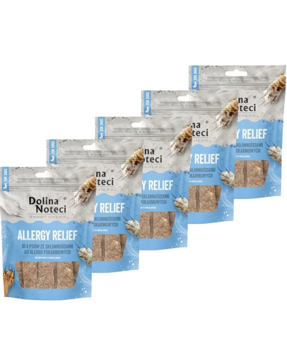 DOLINA NOTECI Smart Chews Allergy Relief Unterstützung bei Nahrungsmittelallergien, getrocknete Leckerlis für Hunde 5x100g