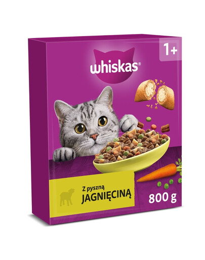 WHISKAS Trockenfutter mit Lammfleisch für adulte Katzen 800g