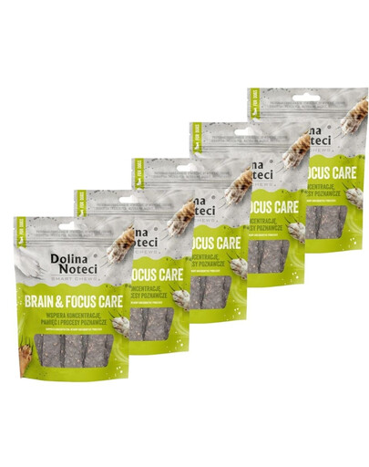 DOLINA NOTECI Smart Chews Brain & Focus Care Unterstützung der kognitiven Funktionen, getrocknete Leckerlis für Hunde 5x100g