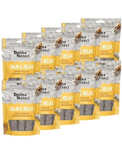 DOLINA NOTECI Smart Chews Calm & Relax Unterstützung bei der Stressreduktion, getrocknete Leckerlis für Hunde 10x100g