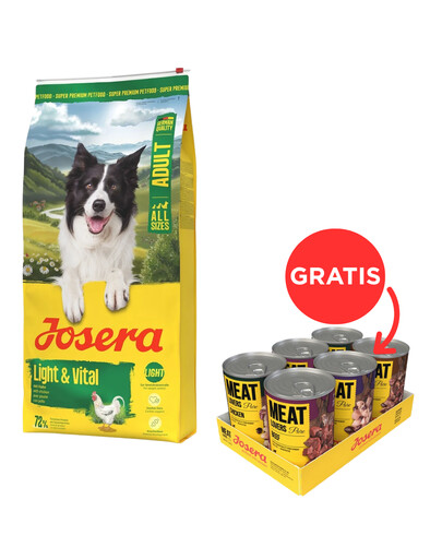 JOSERA Light Vital 12,5kg + JOSERA Meat Lovers Pure 6x400g GRATIS