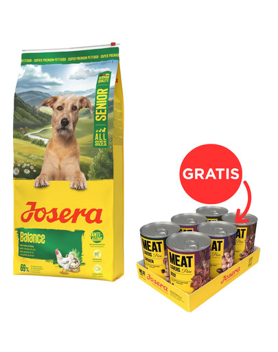 JOSERA Senior Balance 12,5kg + JOSERA Meat Lovers Pure 6x400g GRATIS