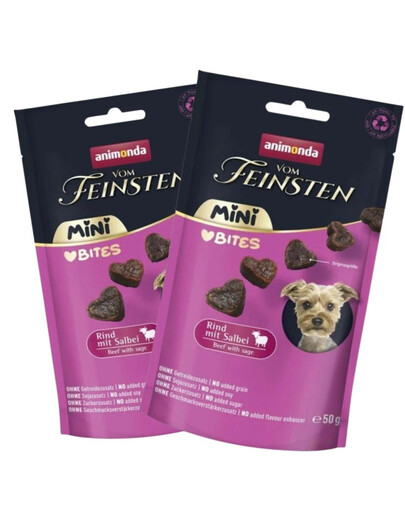 ANIMONDA Vom Feinsten Mini Bites Rind mit Salbei Leckerlis für kleine Hunde 6x50 g