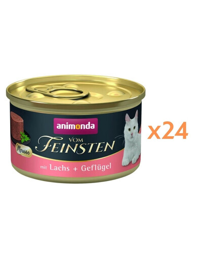 ANIMONDA Vom Feinsten Nassfutter mit Lachs und Geflügel Mousse für adulte Katzen getreidefrei 24x85 g