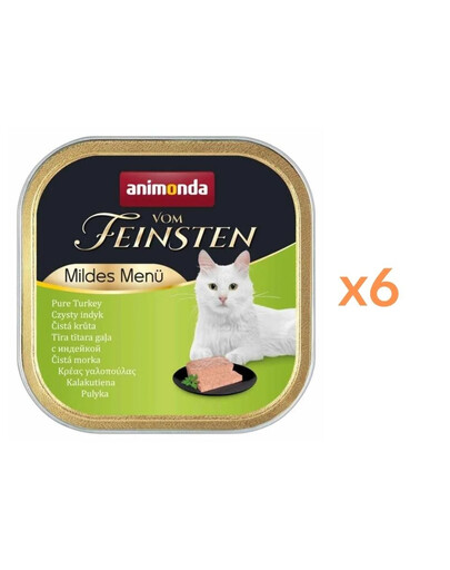 ANIMONDA Vom Feinsten Mildes Menü Nassfutter mit Truthahn für adulte Katzen 6x100g