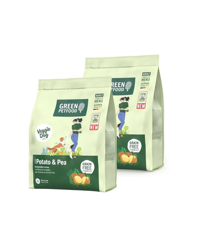 GREEN PETFOOD VeggieDog with Potato and Pea 2x3kg wegetariańska karma z ziemniakami i groszkiem dla psów