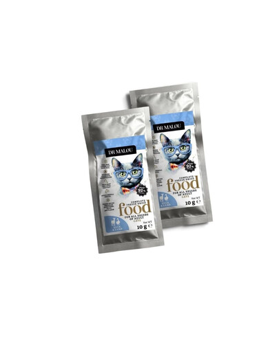 DR MALOU Gefriergetrocknete Nahrung Ente mit Lamm Trockenfutter für Katzen 2x10g