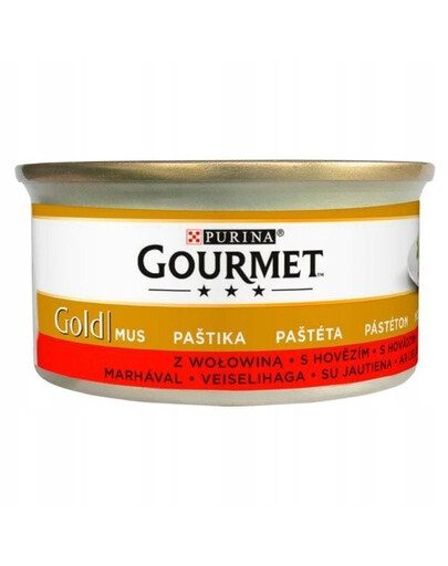 GOURMET Gold Nassfutter mit Rind Mousse für adulte Katzen 12x85 g