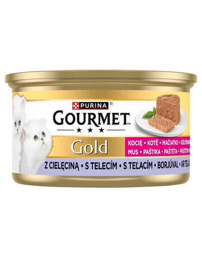 GOURMET Gold Nassfutter mit Kalb Mousse für Kätzchen 12x85g