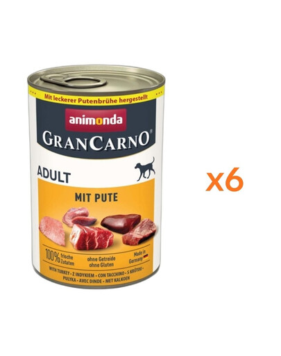 ANIMONDA GranCarno Nassfutter mit Truthahn für adulte Hunde getreidefrei 6x800gGranCarno Adult indyk 12 x 800 g