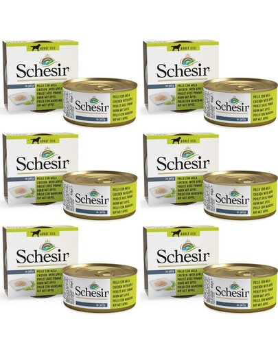 SCHESIR Nassfutter Huhn mit Apfel für Hunde 6x150 g