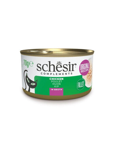 SCHESIR Nassfutter Huhn mit Reis in Brühe für Katzen 6x70 g