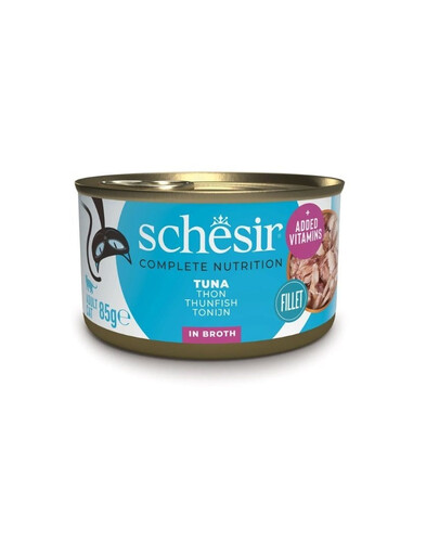 SCHESIR Nassfutter Thunfisch in Brühe für Katzen 12x85 g