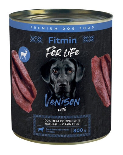 FITMIN For Life Venison Pate Nassfutter Pastete Wild für Hunde 800g