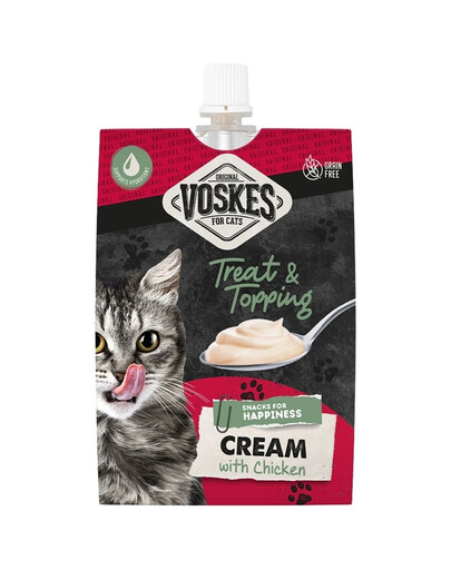 VOSKES Treat&Topping cremiger Snack mit Hähnchen für Katzen getreidefrei 90 g