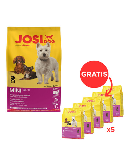 JOSERA JosiDog Mini 10kg + JosiDog Mini 5 x 900 g GRATIS