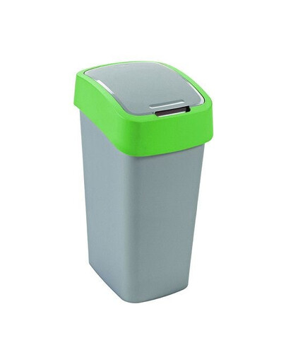 CURVER Mülleimer FLIP BIN 45L silber/grün