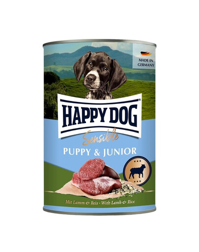 HAPPY DOG Sensible Puppy Junior Nassfutter Lamm und Reis für Welpen 400 g