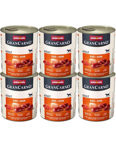 ANIMONDA GranCarno zestaw z wołowiną i kurczakiem 6 x 800 g