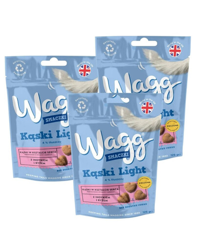 Wagg gebackene Snacks Light mit Truthahn und Reis für Hunde 3x125g