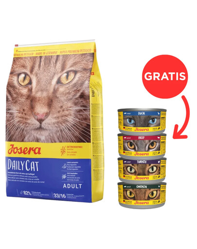 JOSERA Daily Cat 10 kg + 4 Dosen GRATIS
