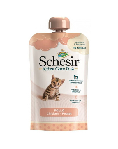 SCHESIR Kitten Care Pasta mit Huhn Nassfutter für Kätzchen 150 g