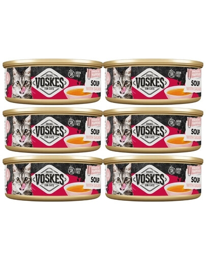 VOSKES Soup with Salmon Suppe mit Lachs für Katzen getreidefrei 6x50 g