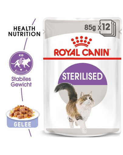 ROYAL CANIN Sterilised in Gelee Nassfutter in Gelee für kastrierte Katzen 24 x 85 g