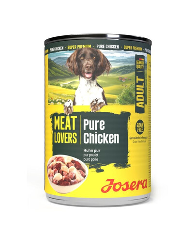 JOSERA Meat Lovers Nassfutter mit Huhn für adulte Hunde getreidefrei 400 g