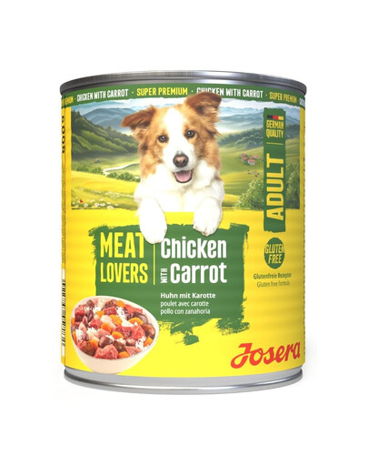 JOSERA Meat Lovers Nassfutter mit Huhn und Karotte für adulte Hunde glutenfrei 800 g