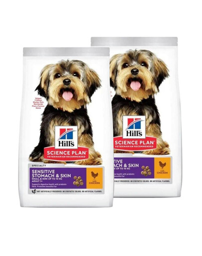 HILL'S Science Plan Adult Small Mini Sensitive Stomach and Skin Chicken 6 kg kurczak, dla wrażliwych psów małych i miniaturowych ras