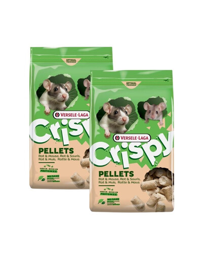 VERSELE-LAGA Crispy Rat and Mouse Futter in Pelletform für Ratten und Mäuse 2x1 kg