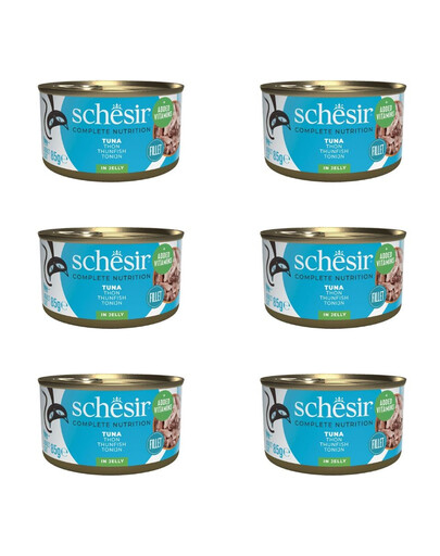 SCHESIR Nassfutter Thunfisch in Gelee für adulte Katzen 6x85 g