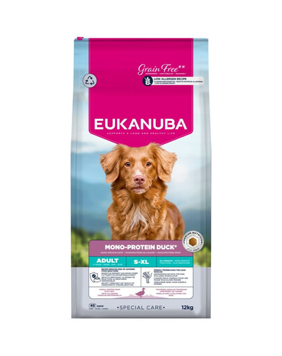 EUKANUBA Special Care Adult Mono-Protein Duck Trockenfutter mit Ente für adulte Hunde 12 kg