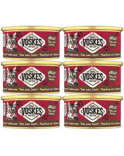 VOSKES Jelly Tuna with Dentex Nassfutter mit Thunfisch und Dentex in Gelee für Katzen 6x85 g