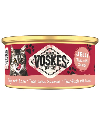 VOSKES Nassfutter mit Thunfisch und Lachs in Gelee für Katzen 85g