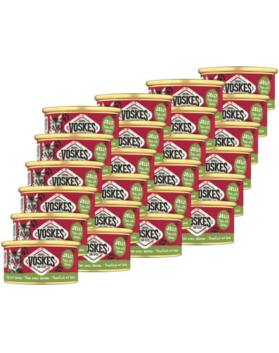 VOSKES Nassfutter mit Thunfisch und Quinoa in Gelee für Katzen 24x85 g