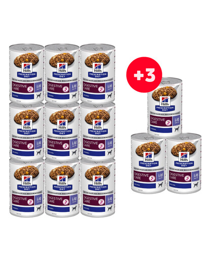 HILL'S Prescription Diet Canine i/d Low Fat für Hunde mit Verdauungsprobleme 9x360g + 3 Dosen GRATIS!