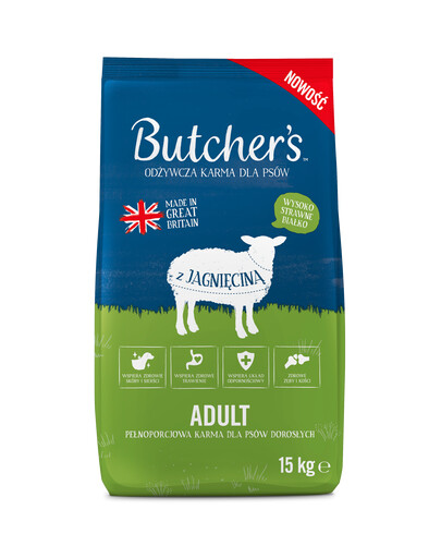 Butcher's Trockenfutter mit Lamm für adulte Hunde aller Rassen 15 kg