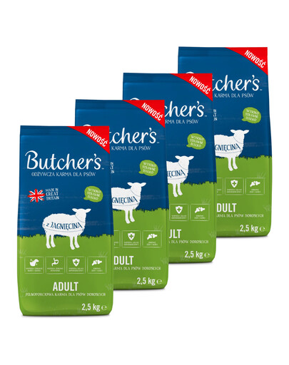 Butcher's Trockenfutter mit Lamm für adulte Hunde aller Rassen 4 x 2,5 kg