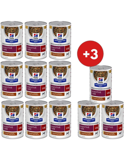 HILL'S Prescription Diet Canine i/d Digestive Care Stew mit Huhn und Gemüse 9x354 g + 3 Dosen GRATIS!