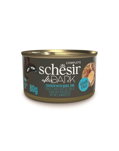 SCHESIR After Dark Nassfutter Hühnchen in Brühe mit Wachteleiern für Katzen getreidefrei 80 g