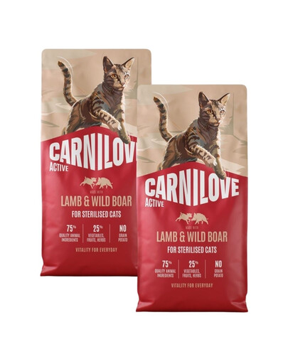 CARNILOVE Active Sterilised Trockenfutter Lamm und Wildschwein für sterilisierten Katzen 2x6 kg