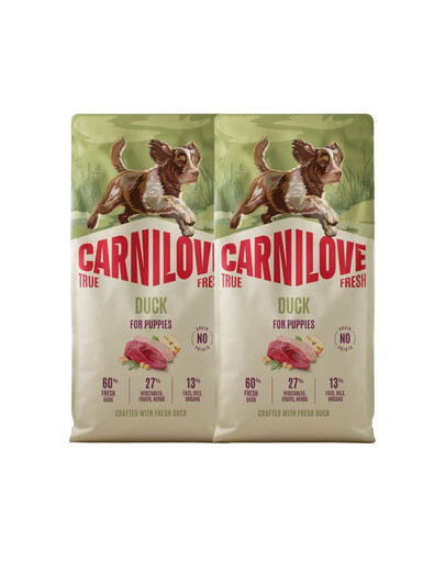 CARNILOVE True Fresh Dog Duck Puppies 2x12 kg sucha karma ze świeżą kaczką dla szczeniąt