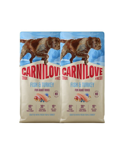 CARNILOVE True Fresh Dog Fish and Turkey Adult 2x12 kg sucha karma świeża ryba i indyk dla dorosłych psów